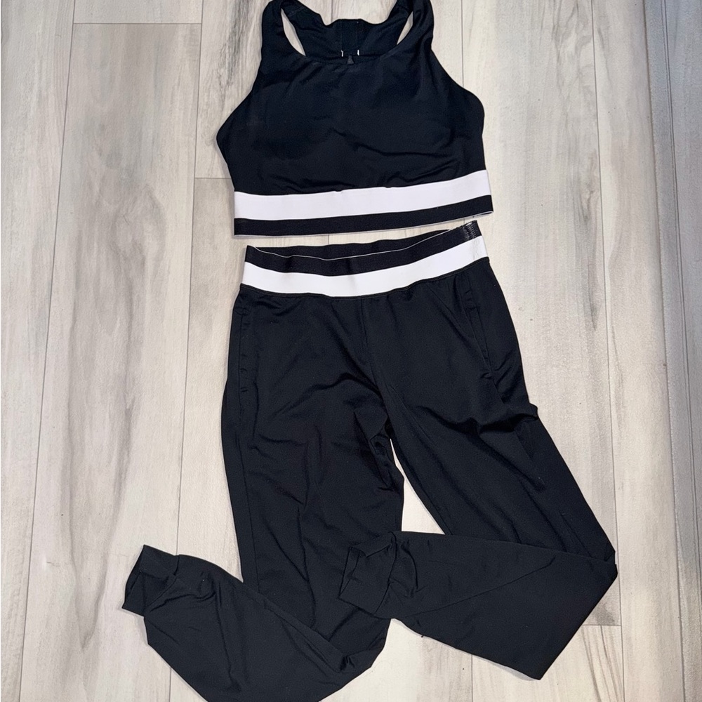 Fabletics Women's Black and White Pants & Jumpsuit Set